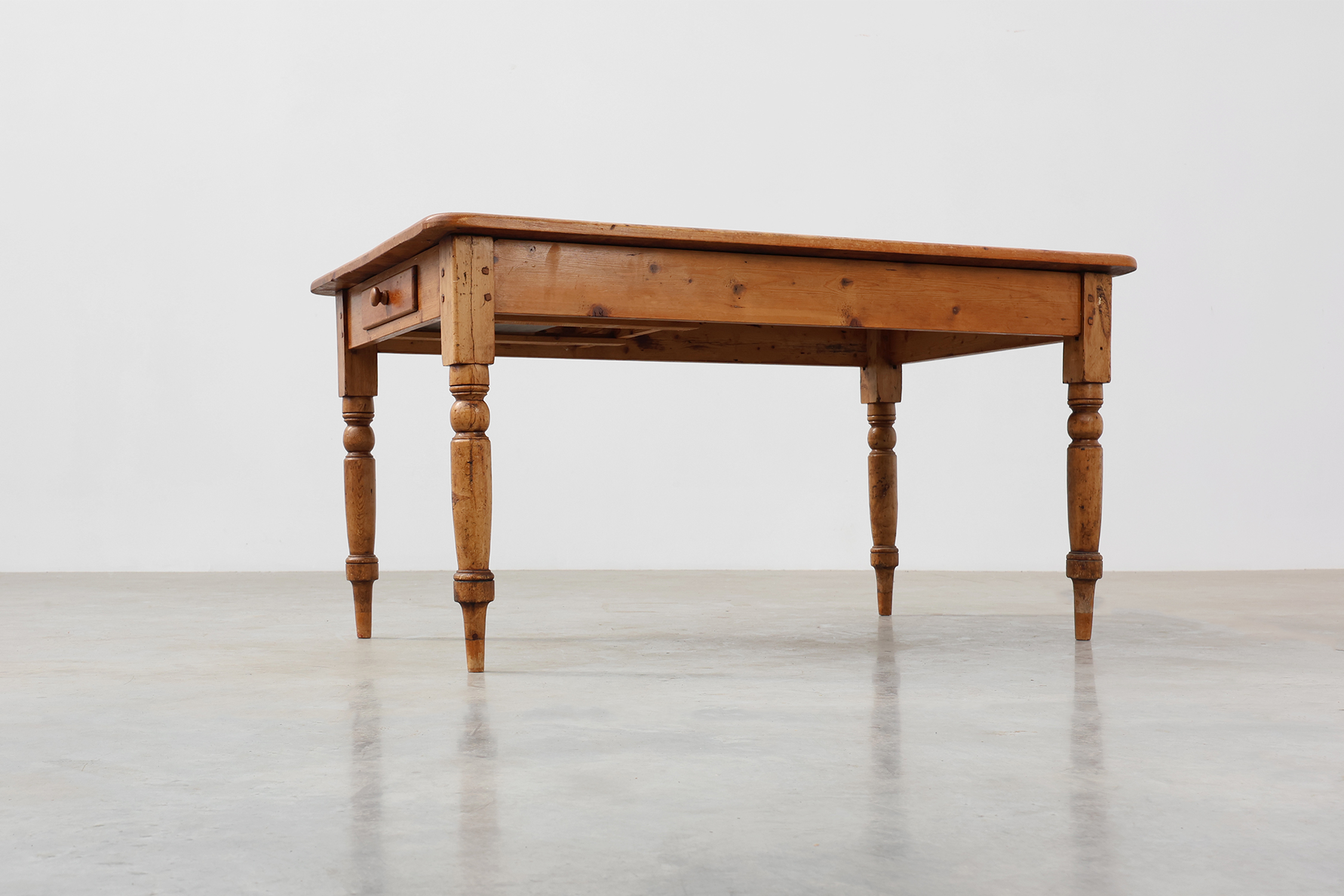 Antique Pine Farmhouse Table, France, Late 19th Century thumbnail